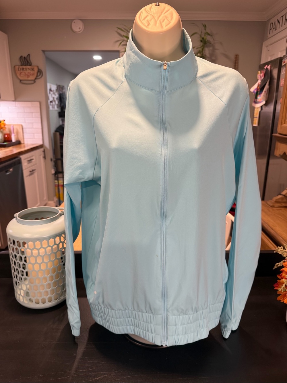 adidas Light Blue Zip-Up Bomber Jacket